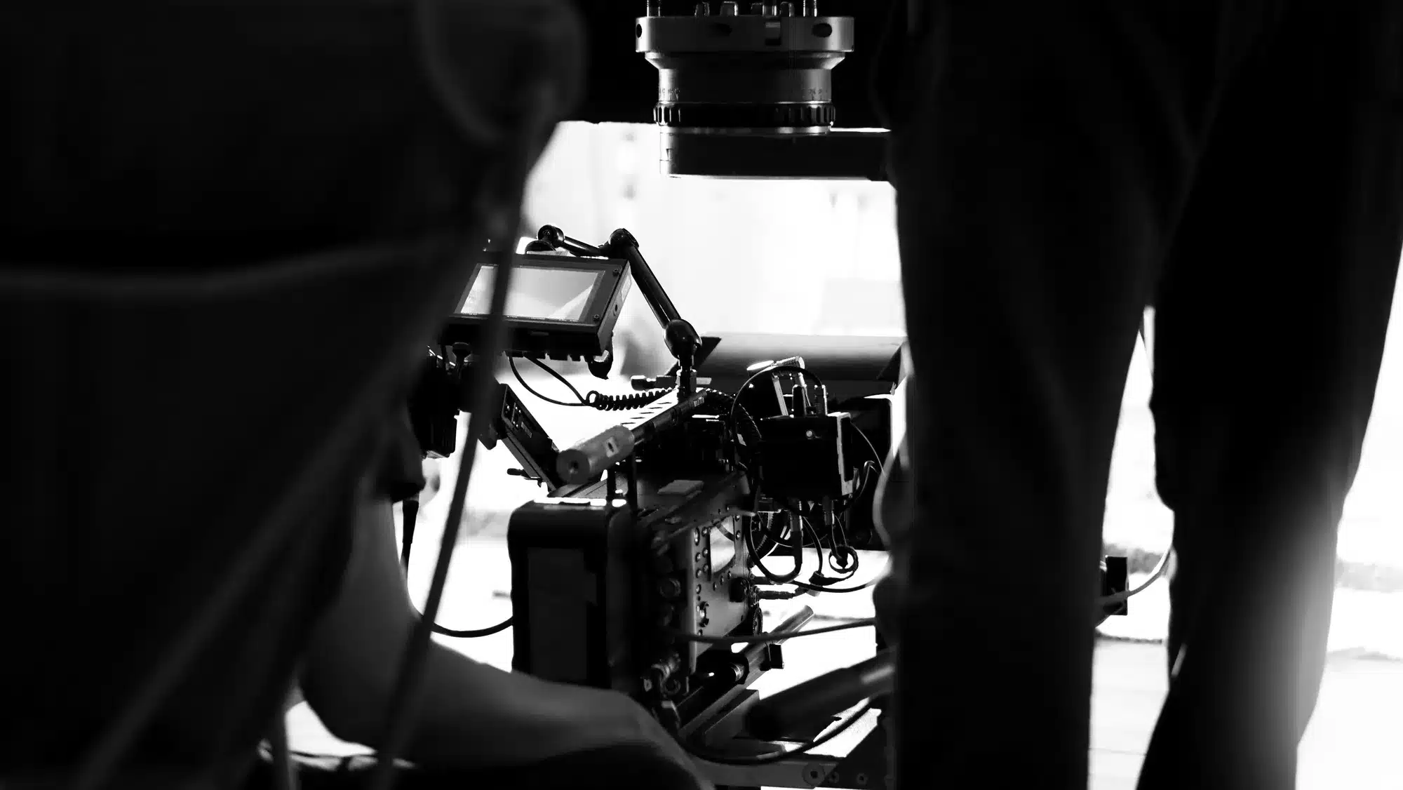 Behind the scenes of video production in studio which filming a online movie with professional set u