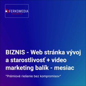 BIZNIS - Web stránka vývoj a starostlivosť + video marketing balík - mesiac