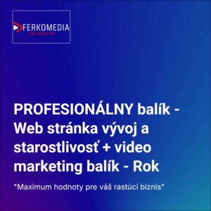 PROFESIONÁLNY balík- Web stránka vývoj a starostlivosť + video marketing balík - Rok